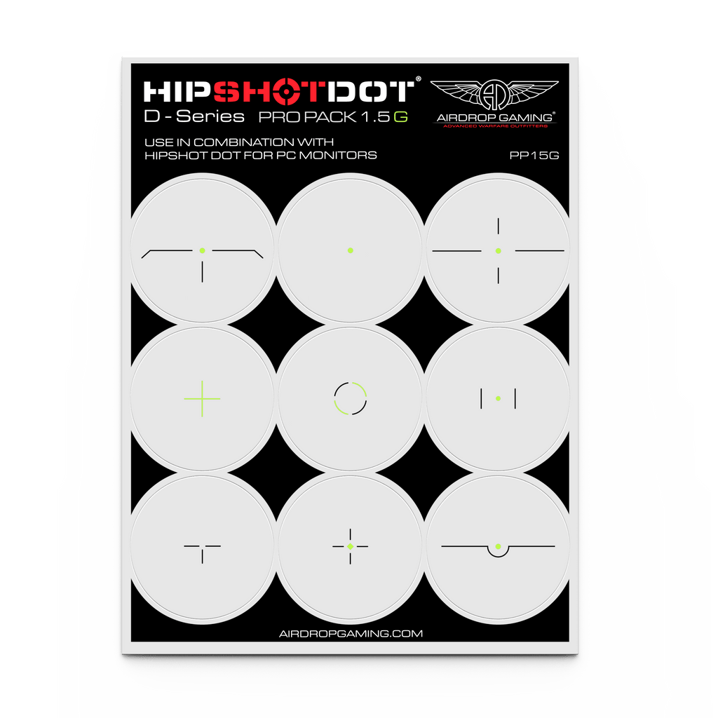 Crosshair decals for televisions and monitor work perfectly with Airdrop Gaming's HipShotDot