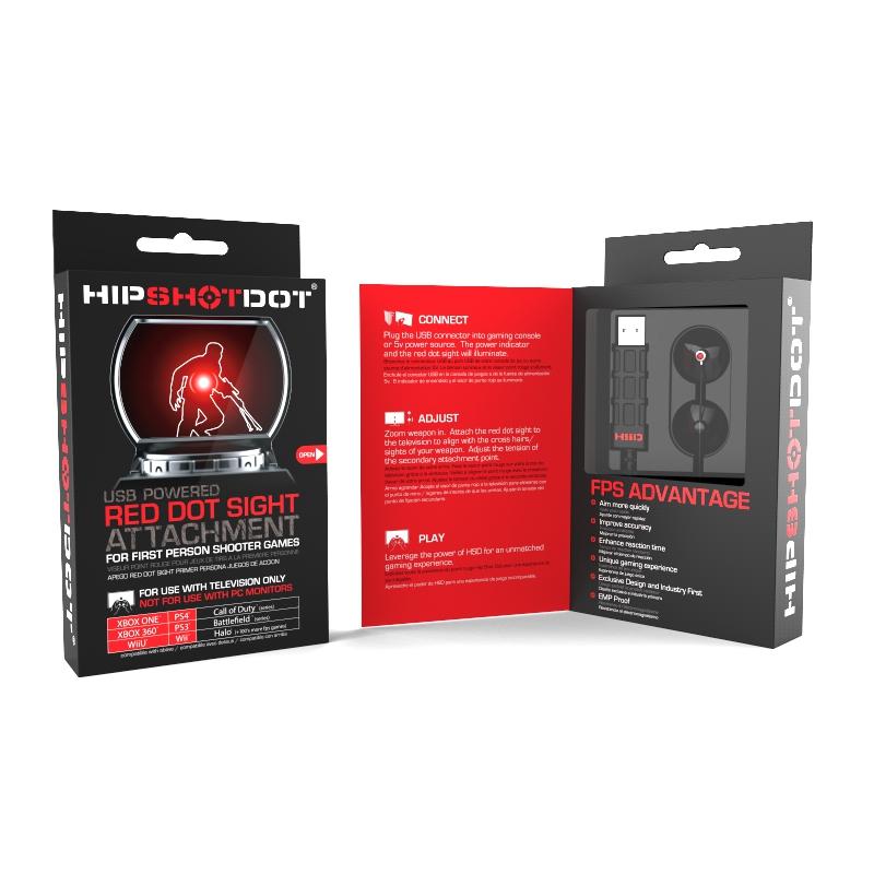 The HipShotDot is a red dot sight for gaming to help you improve accuracy and shoot from the hip.